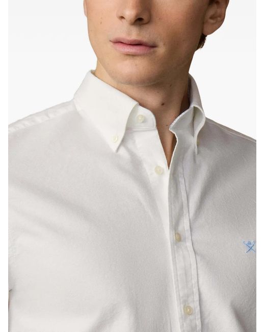 Hackett White Heritage Oxford Buttoned Shirt for men