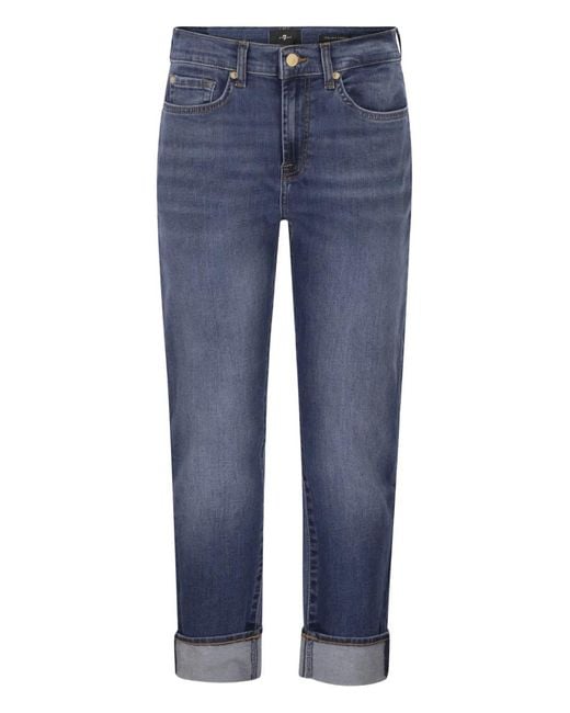 7 For All Mankind Blue Five-Pocket Jeans