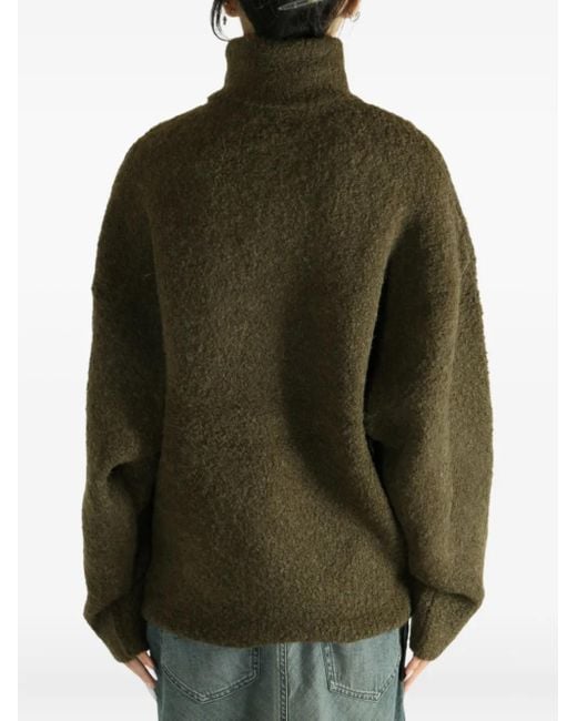 Totême Green High-Neck Wool Sweater