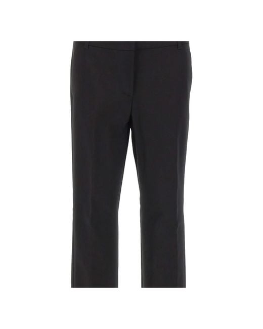 Marella Black Side-Slit Straight Trousers