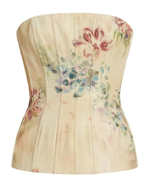 Ralph Lauren Natural Haut À Bretelles Et Fleurs