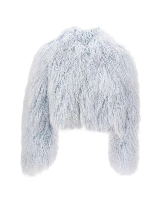 THE TOUCH White Marina Lamb-Fur Jacket