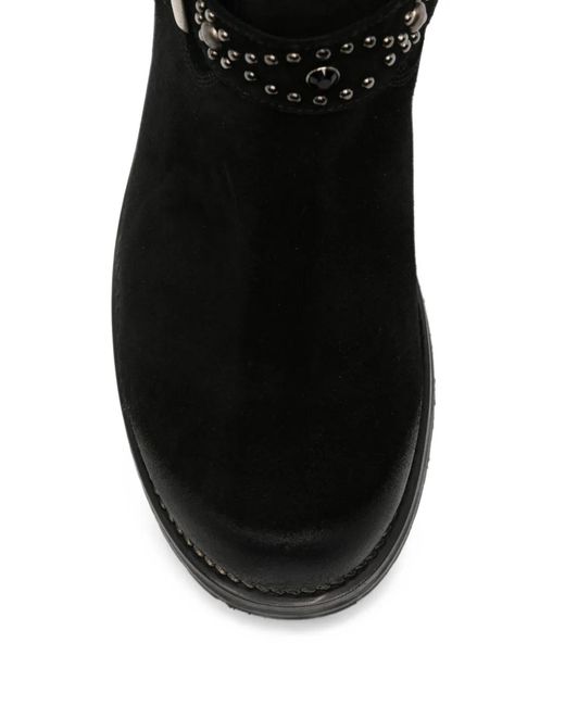 Second/Layer Black Rider Buckled Boots for men