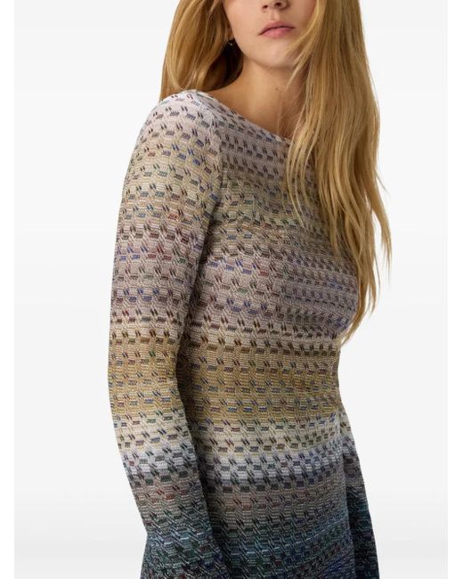 Missoni Gray Ombre-Pattern Mini Dress