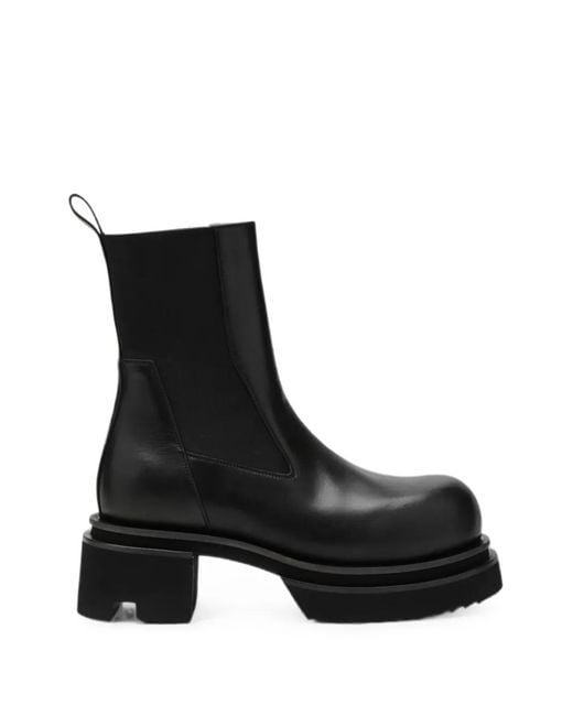 Rick Owens Black Beatle Gabe Leather Chelsea Boots for men
