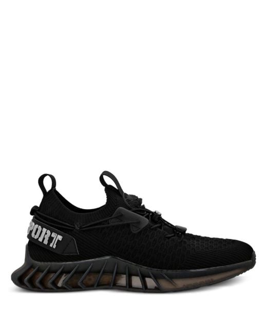 Philipp Plein Black Runner Knitted Sneakers