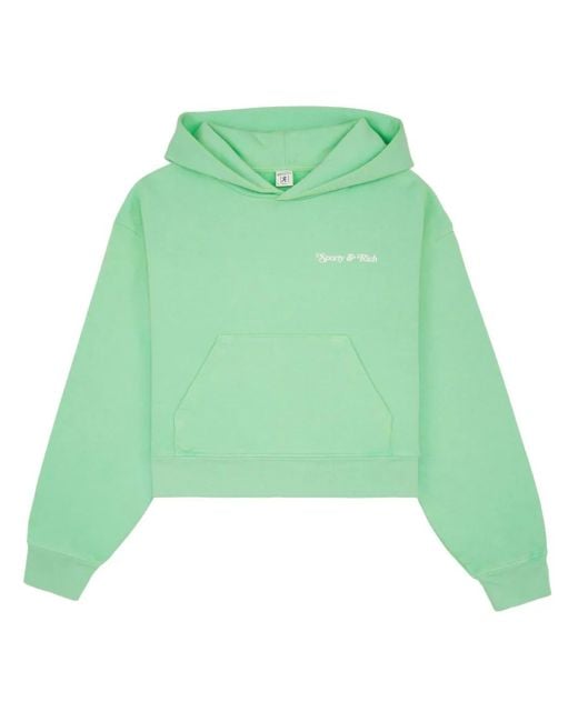 Sporty & Rich Green Ny Tennis Club Cropped Hoodie