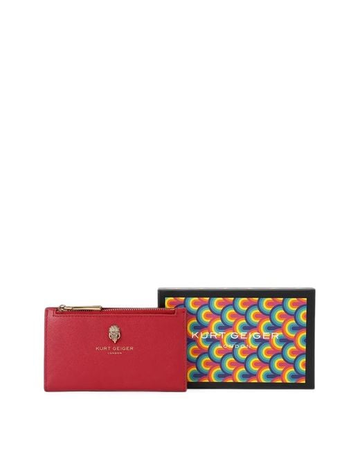 Kurt Geiger Red Crystal-Embellished Wallet