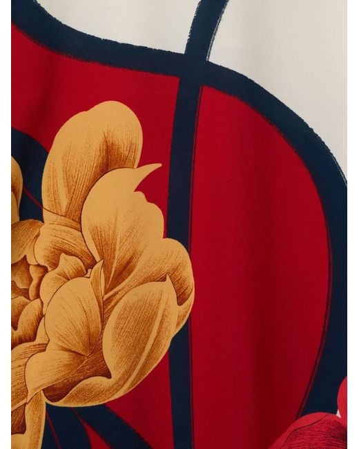 LaDoubleJ Red Robe À Fleurs