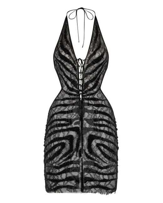 Roberto Cavalli Ray Of Gold Mini Dress in Black | Lyst