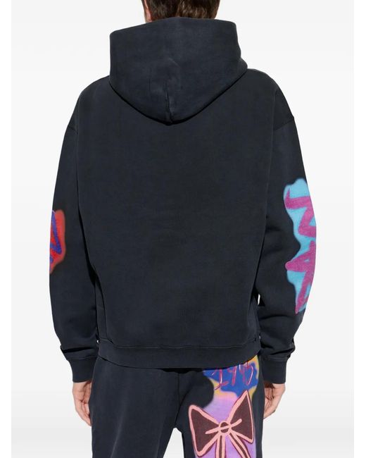 DSquared² Blue Graffiti-Print Hoodie for men