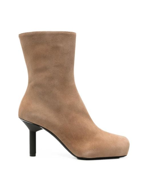 ALAINPAUL Brown Square-Toe Ankle Boots