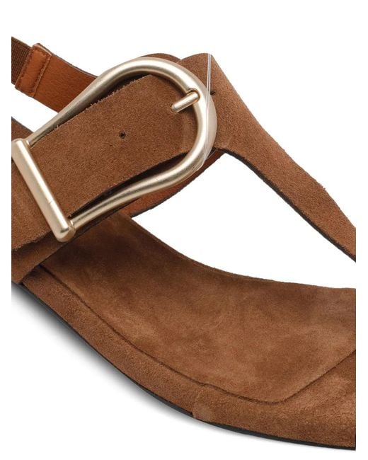 Angel Alarcon Brown Buckle-Detail Suede Sandals