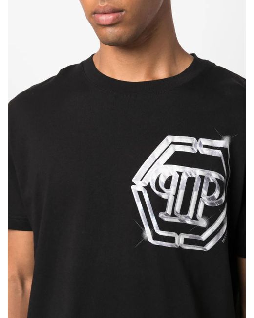 Philipp Plein Black Logo T-shirt for men