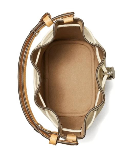 Borsa A Secchiello T Monogram Mini di Tory Burch in White