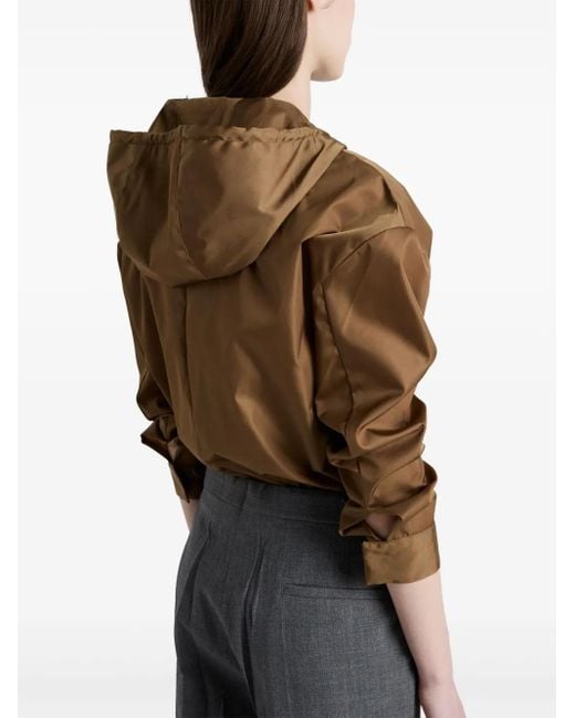 Chaqueta Con Capucha Y Parche Del Logo Prada de color Brown