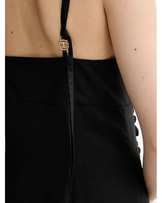 Twinset Black Lacing Maxi Dress