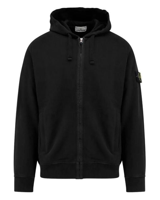 Felpa Con Cappuccio di Stone Island in Black da Uomo