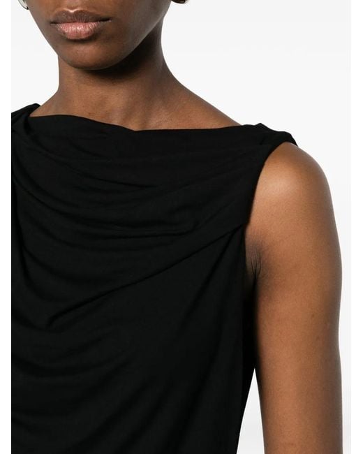 Entire studios Black Sleeveless Draped Top