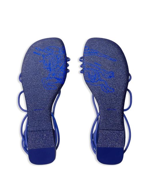 Burberry Blue Ivy Shield Leather Sandals