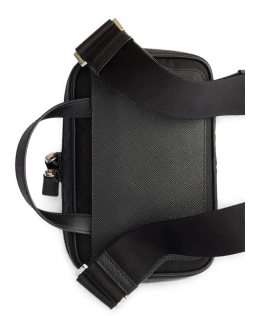 Prada Black Re-Nylon And Saffiano Leather Shoulder Bag for men