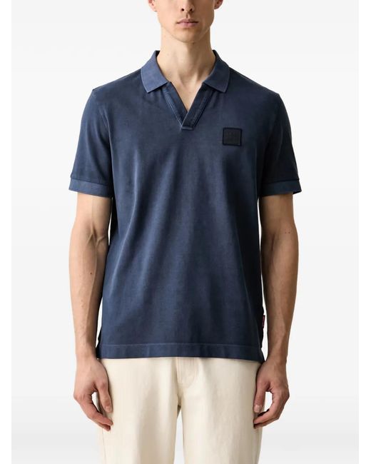 Joop! Blue Logo-Patch V-Neck T-Shirt for men