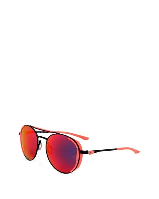 Under Armour Red Round-Frame Sunglasses