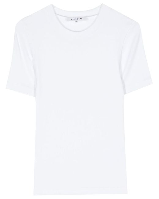 Enfold White Short-sleeve Cotton T-shirt