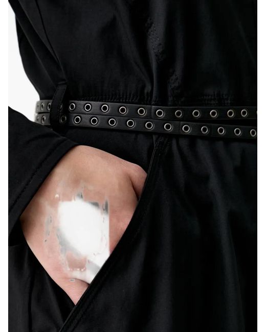 DKNY Black Button-Down Shirt Midi Dress