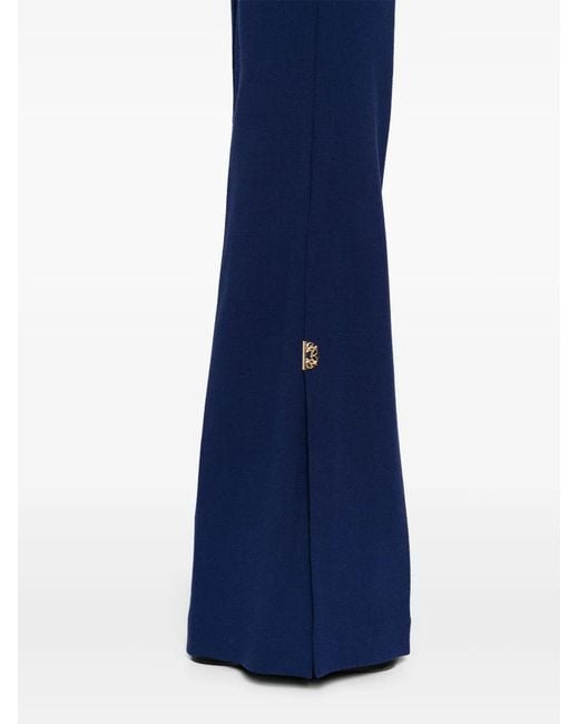 Elie Saab Blue Side Slit Flared Pants