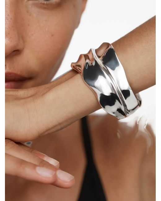 Monica Vinader Brown Momade Organic-Surface Cuff Bracelet