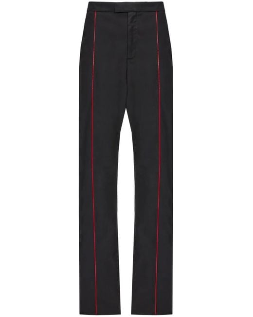 Ferragamo Black Contrasting-Trim Cotton Track Pants for men