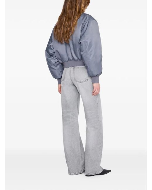 Anine Bing Blue Cropped Leon Bomber