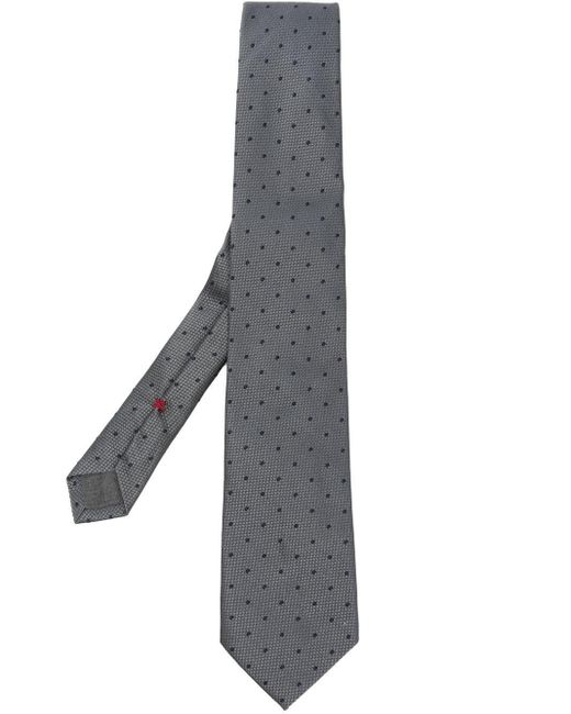 Hombre Accesorios de Corbatas de Corbata con bordado de lunares Brunello Cucinelli de Seda de color Gris para hombre 
