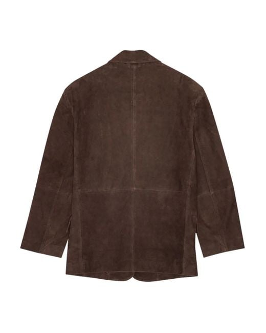 Remain Brown Padded-Shoulder Blazer