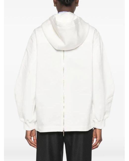 Liu Jo White Hooded Zip-Back Jacket