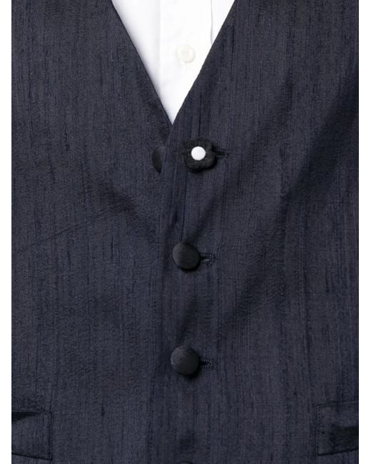 Lardini Blue Logo-Patch Waistcoat for men