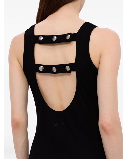 Abito Midi Con Borchie di MSGM in Black