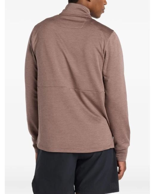 New Balance Brown Half-Zip Long-Sleeve Sweatshirt for men