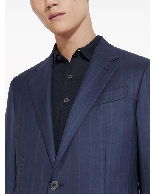 Zegna Blue 15milmil15 Striped Wool Suit for men
