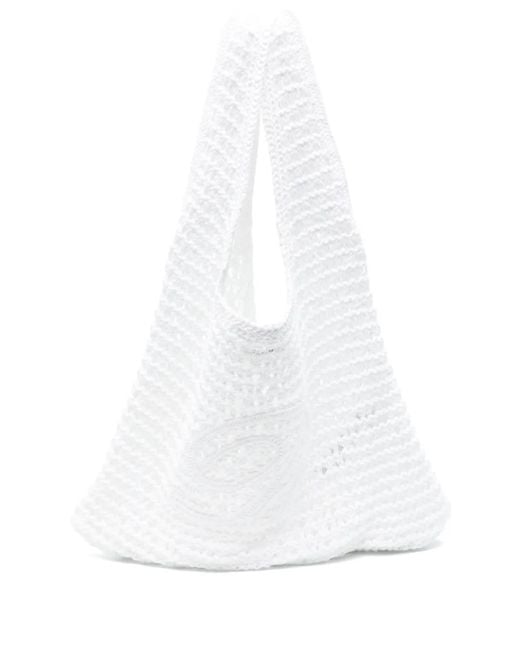 Blumarine White Logo-Embroidered Tote Bag
