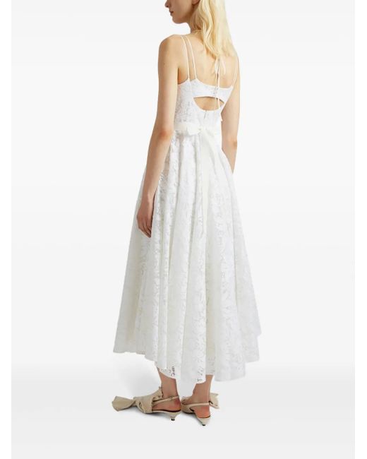 Erdem White Rea Strap-Detail Lace Gown