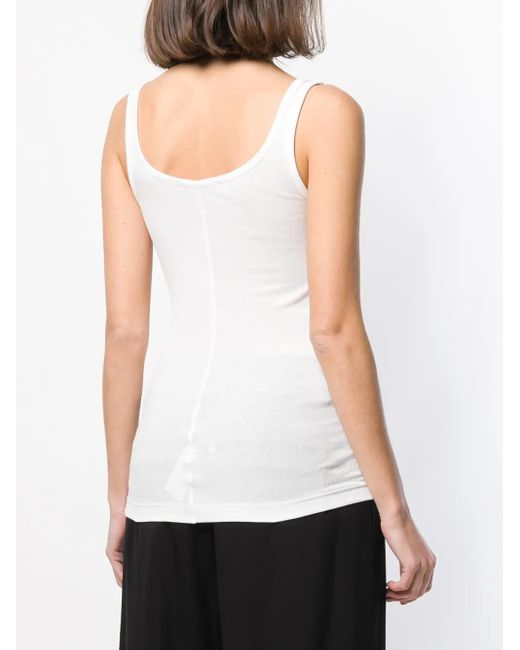 Vince White Ribbed Knit Vest
