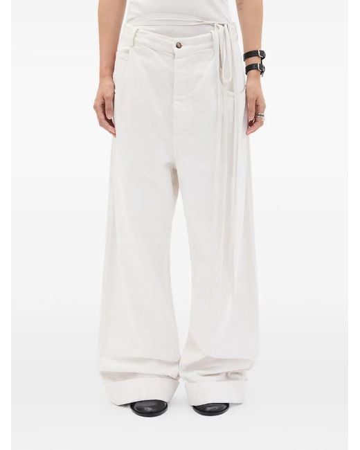 Ann Demeulemeester Women's White Kristel Baggy-Fit Jeans