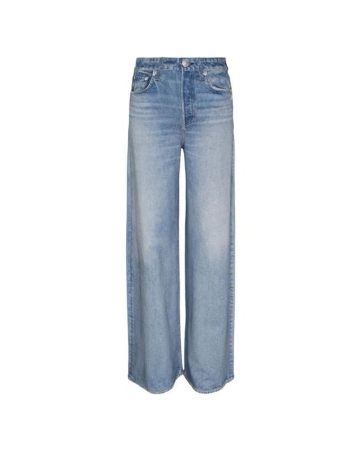 Rag & Bone Blue Sofie Wide-Leg Jeans
