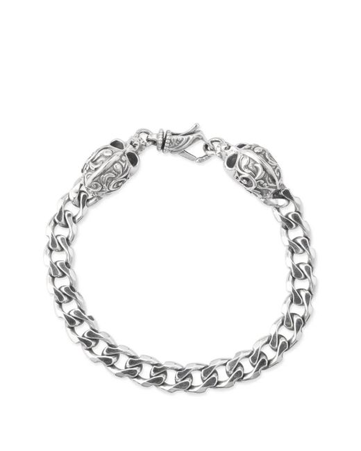 Emanuele Bicocchi Metallic Skull-Detail Bracelet