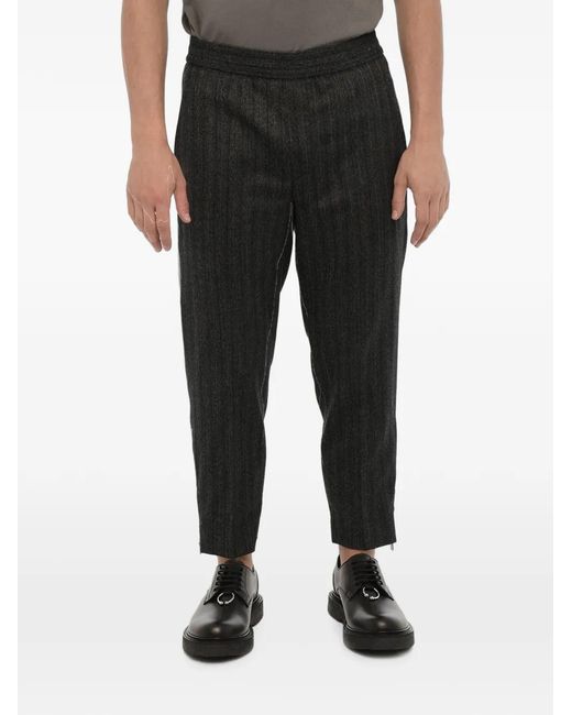 Neil Barrett Black Elasticated-Waist Zipped-Cuff Trousers for men