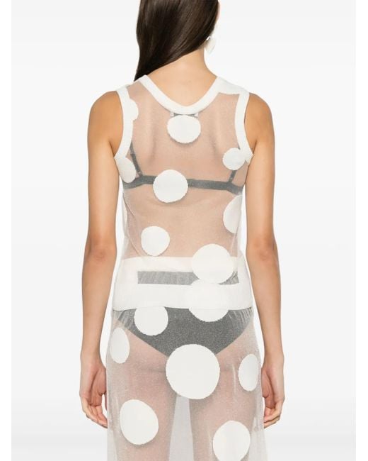 Viktor & Rolf White Polka-Dot Tank Top