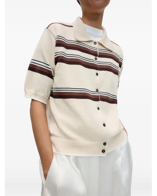 Cordera White Striped Short-Sleeve Polo Shirt