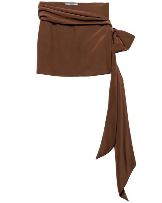 Prada Brown Silk Mini Skirt